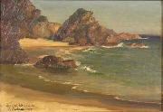 Rocky Shore, oil painting by Lionel Walden,, Lionel Walden